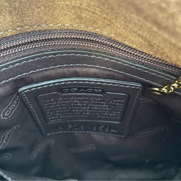 Coach Vintage Brown suede Leather Crossbody Bag